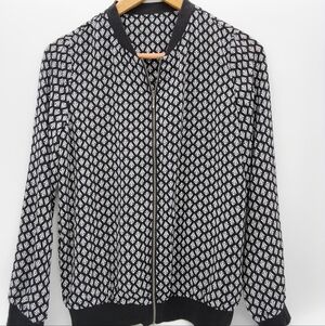 George Black and White Patterned Jacket Vintage 90's